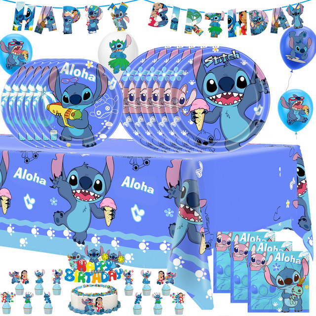 Stitch Disney Birthday Party Decorations  Lilo Stitch Birthday Party  Decorations - Disposable Party Tableware - Aliexpress